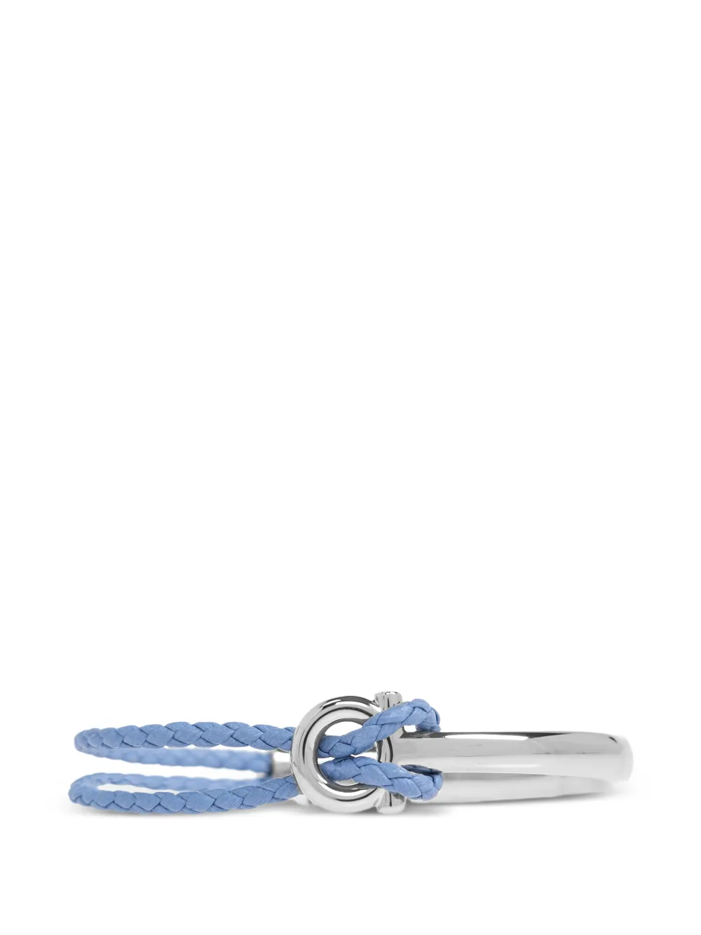Ferragamo Gancini braided-leather bracelet - Argento
