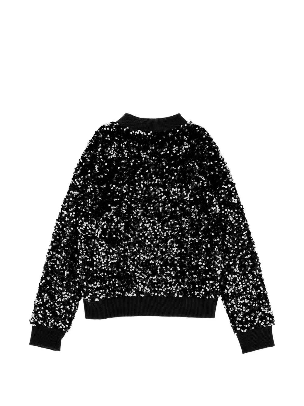 Monnalisa Sweater verfraaid met pailletten en rits Zwart