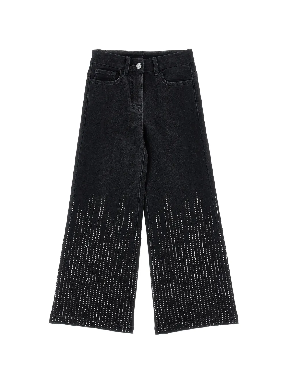 Monnalisa Jeans con strass - Nero