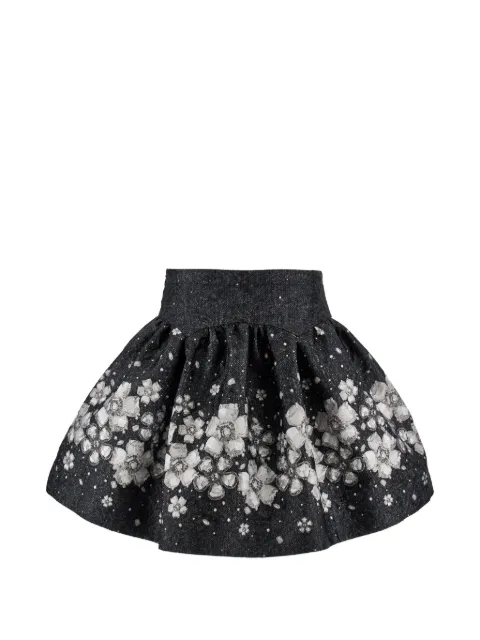 Monnalisa floral-print pleated skirt