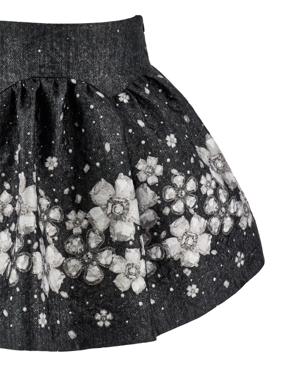 Monnalisa Plooirok met bloemenprint Zwart