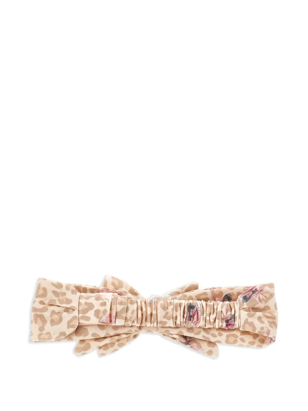 Monnalisa Hoofdband met luipaardprint en strik Beige