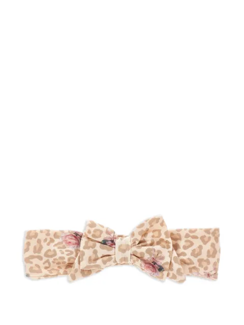 Monnalisa leopard-print bow headband