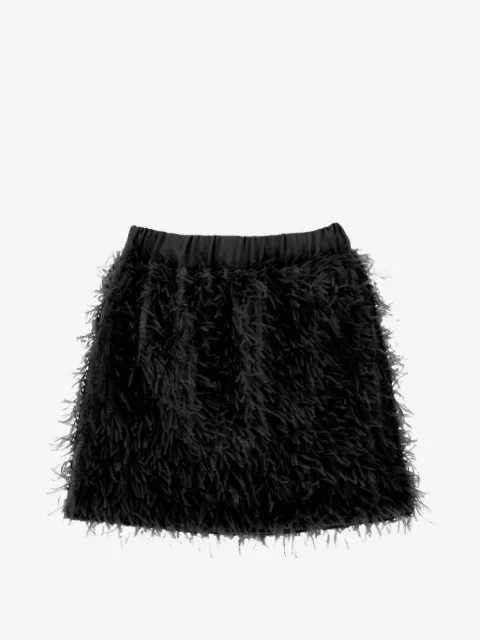 Monnalisa feather-effect elasticated skirt