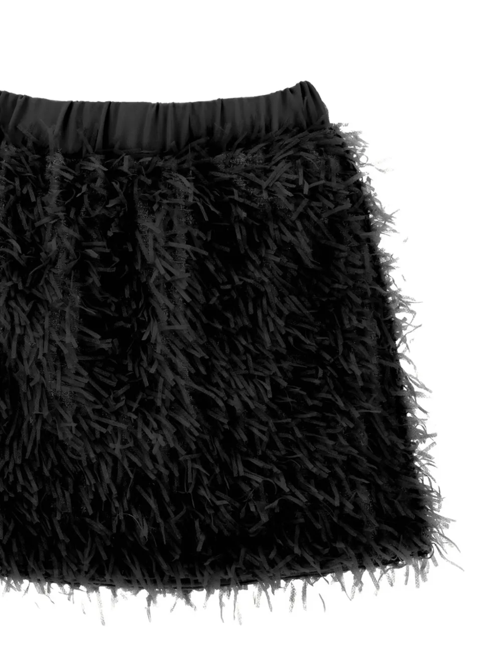 Monnalisa Elastische rok met veren-effect Zwart