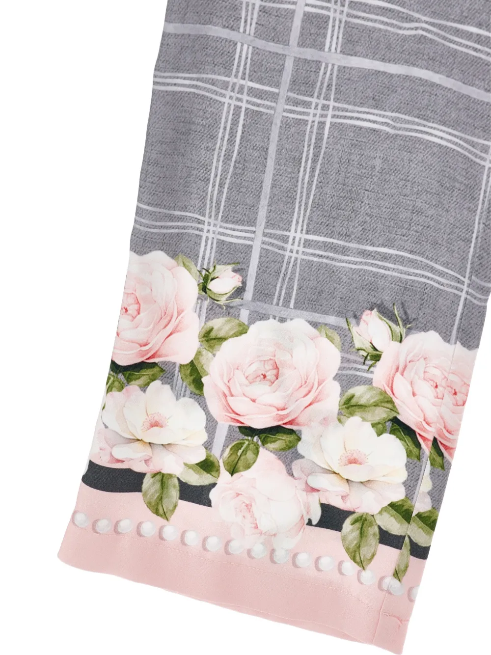 Monnalisa Geruite broek met bloemenprint Grijs