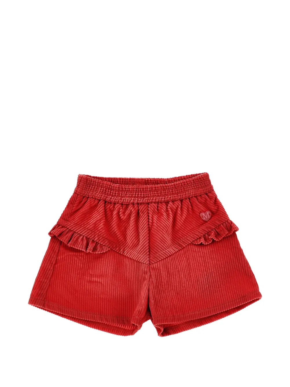 Monnalisa Shorts a coste con ruches - Rosso