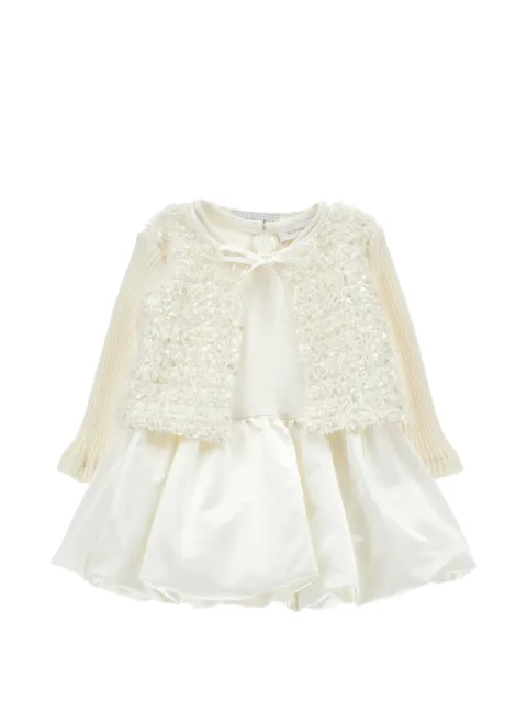 Monnalisa sequin-embellished layered-effect dress
