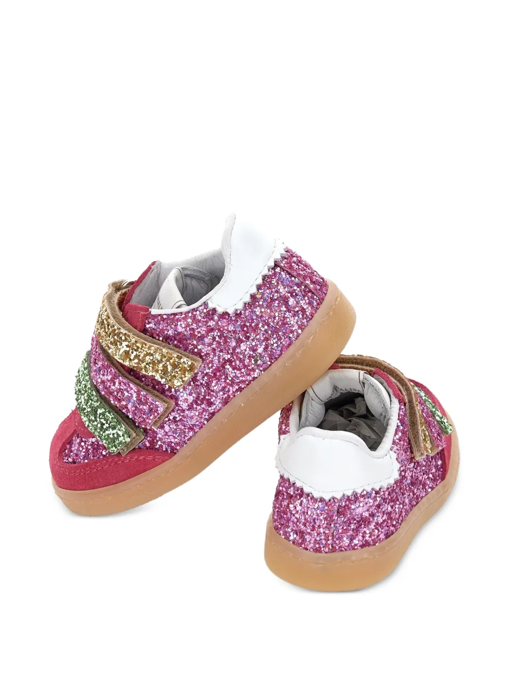 Monnalisa glitter-effect sneakers Roze