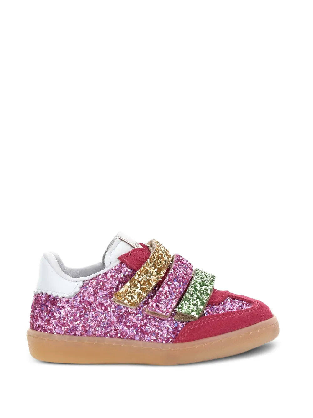 Monnalisa glitter-effect sneakers Roze