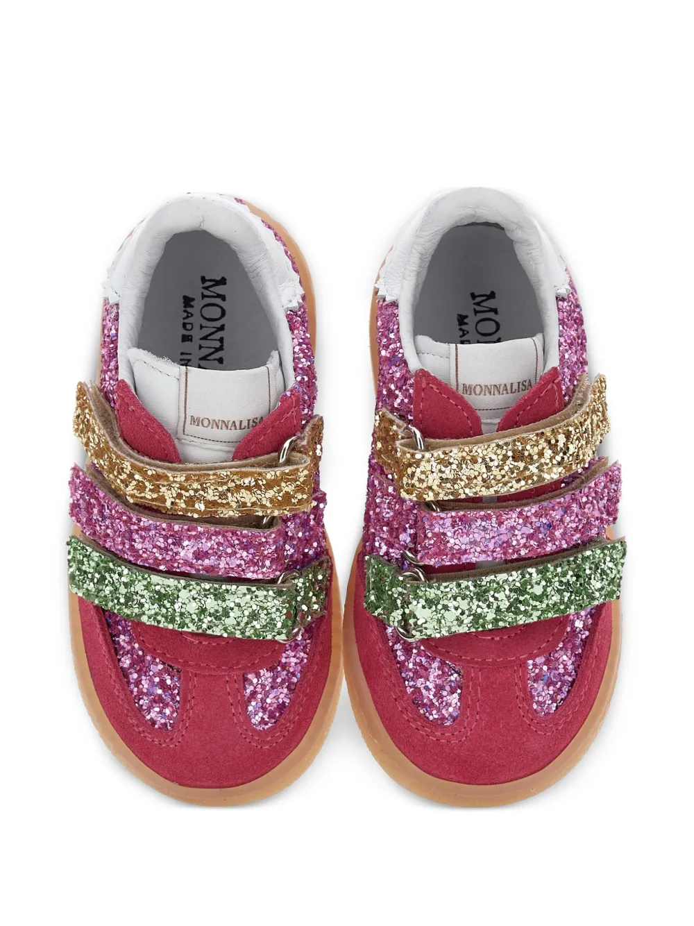Monnalisa glitter-effect sneakers Roze