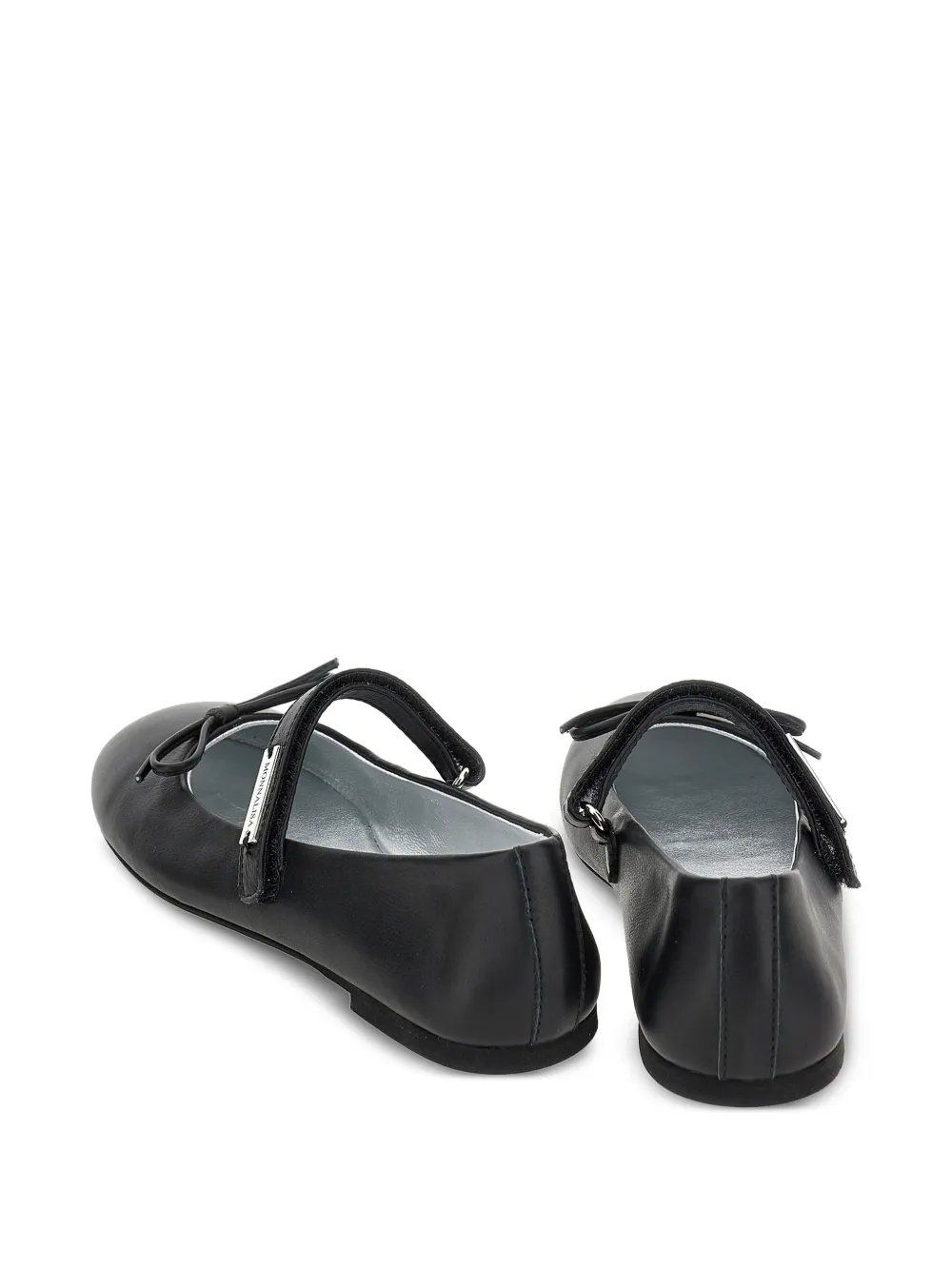 Monnalisa bow-detail ballet flats Zwart