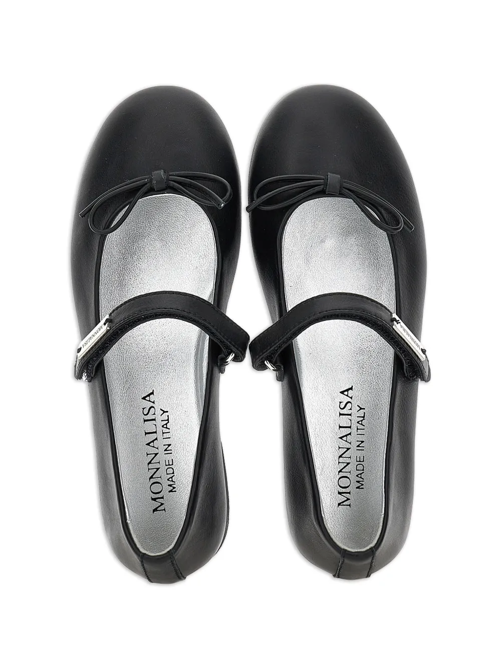 Monnalisa bow-detail ballet flats Zwart