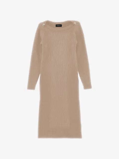 Monnalisa ribbed-knit button-detail dress