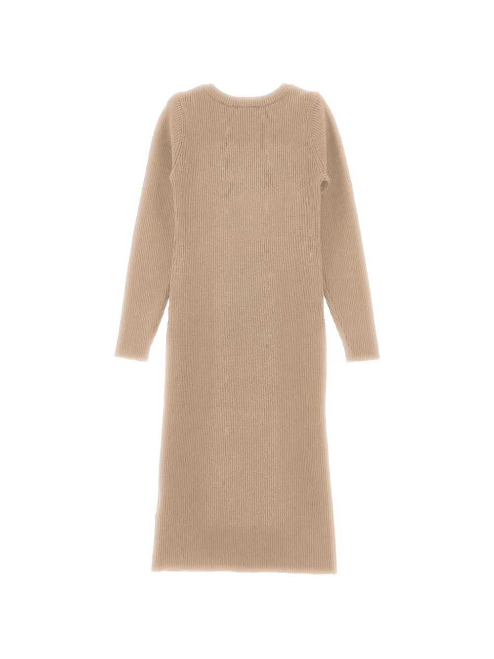 Monnalisa Ribgebreide jurk met knoop Beige
