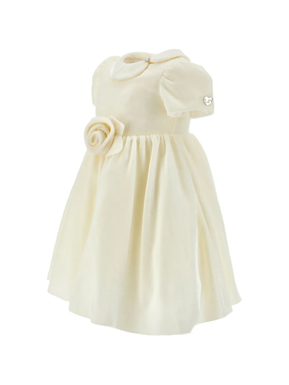 Monnalisa Jurk met roos-applicatie Beige