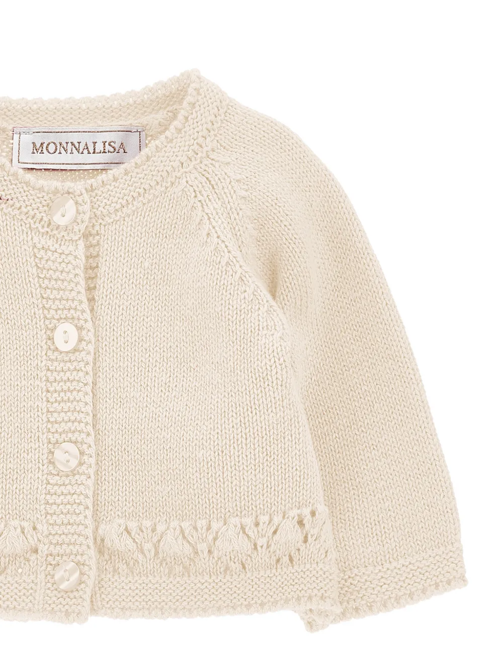 Monnalisa Gebreid vest met raglanmouwen Beige