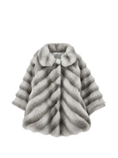 Monnalisa chevron faux-fur coat