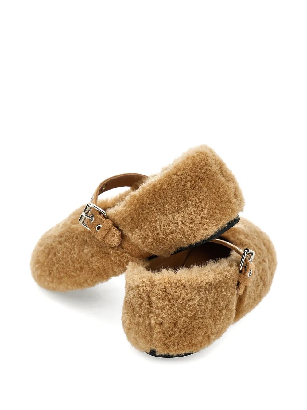 Monnalisa Lammy ballerina's met gespsluiting Bruin