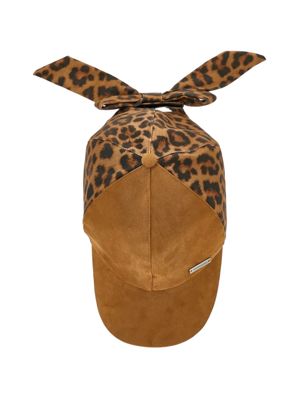 Monnalisa Honkbalpet met luipaardprint en strikdetail Bruin