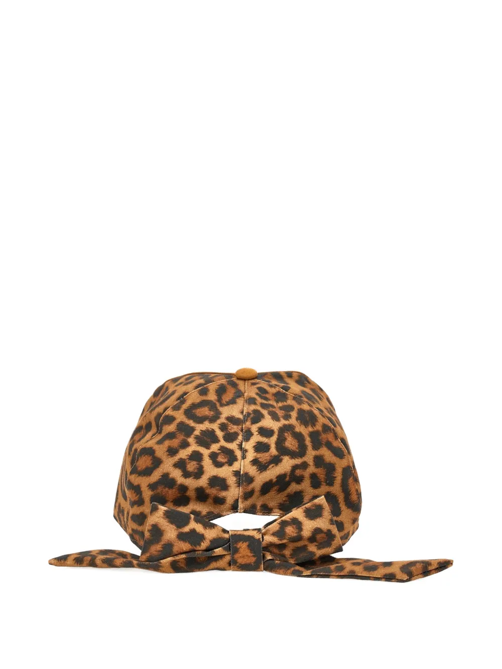 Monnalisa Honkbalpet met luipaardprint en strikdetail Bruin