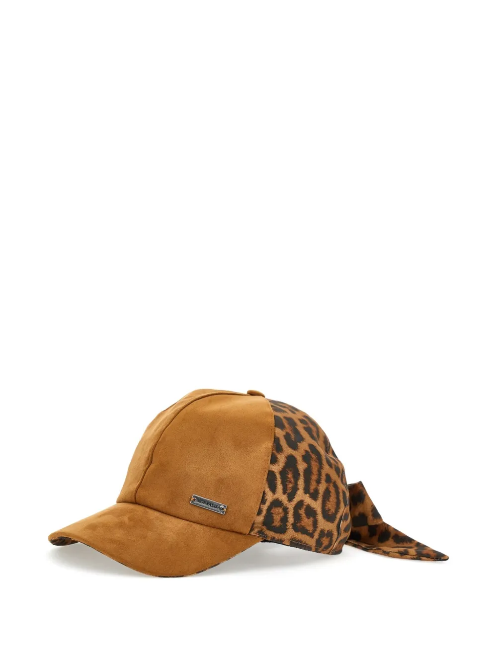 Monnalisa Honkbalpet met luipaardprint en strikdetail Bruin