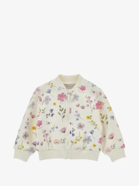 Monnalisa floral-print zip-up jacket