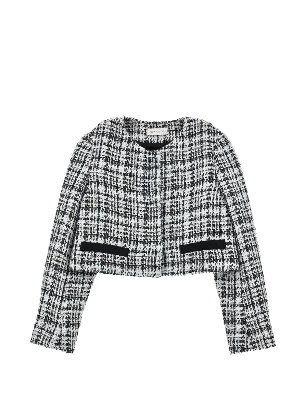 Monnalisa Giacca crop in tweed - Nero