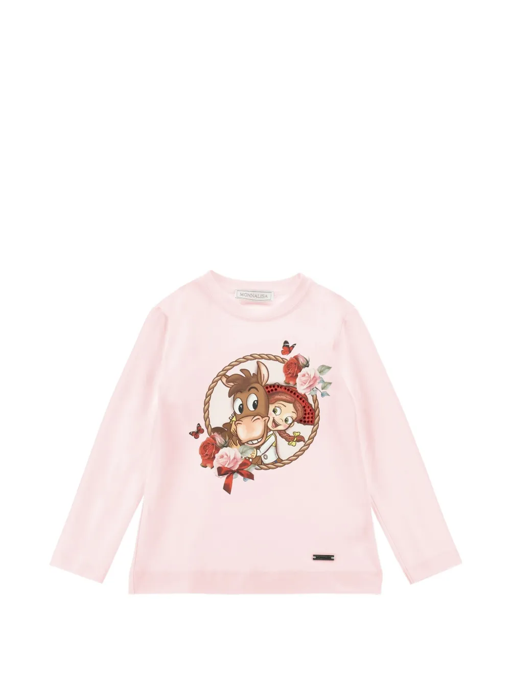 Monnalisa T-shirt con stampa grafica e maniche lunghe - Rosa
