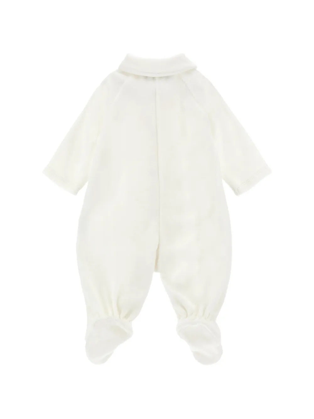 Monnalisa Pyjama met Peter Pan kraag en geborduurde bloemen Wit