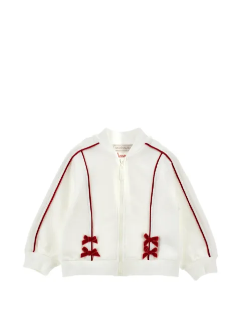 Monnalisa bow-embellishment bomber jacket