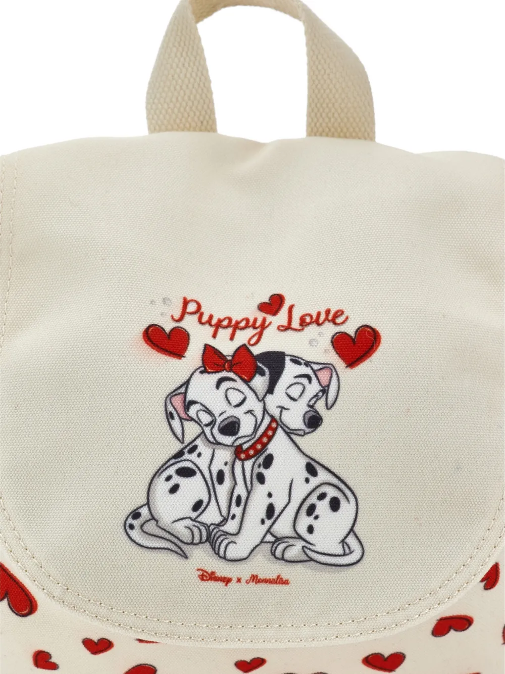 Monnalisa Rugzak met Disney-print en hartpatroon Beige