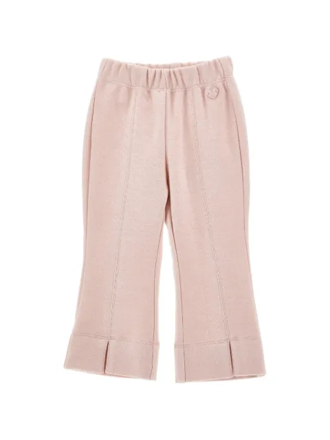 Monnalisa split-cuff logo-plaque trousers