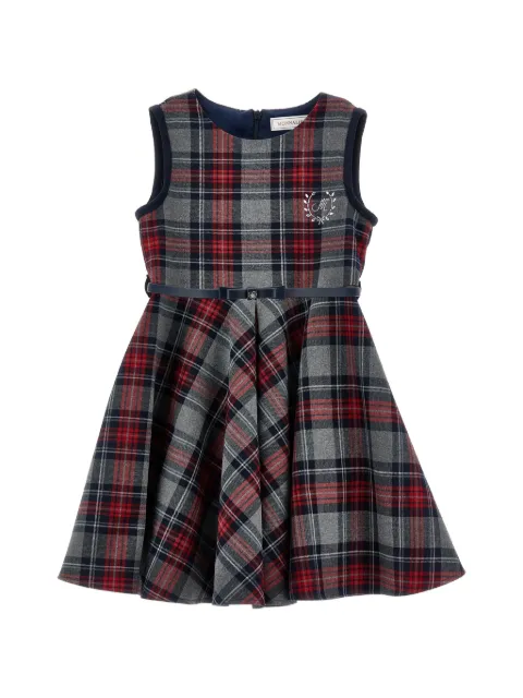 Monnalisa tartan-print belted dress