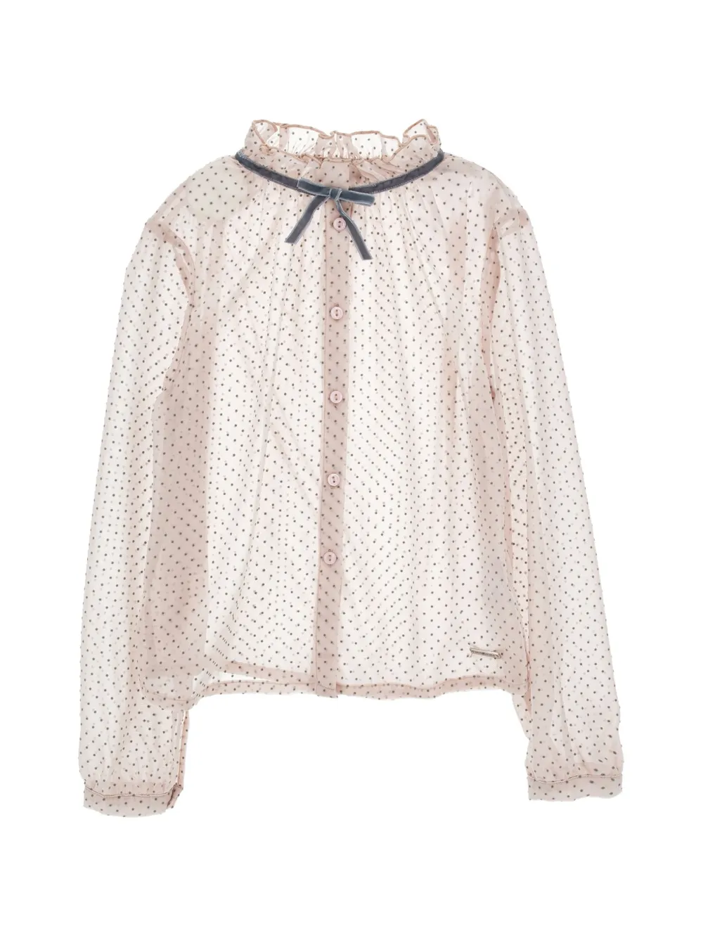 Monnalisa Kids' Polka-dot Blouse In Brown