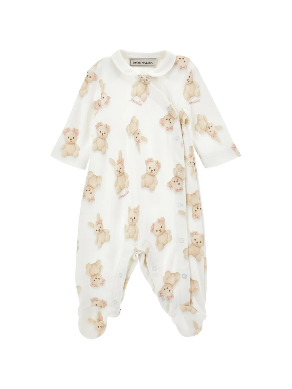 Monnalisa Tutina con stampa Teddy Bear - Bianco