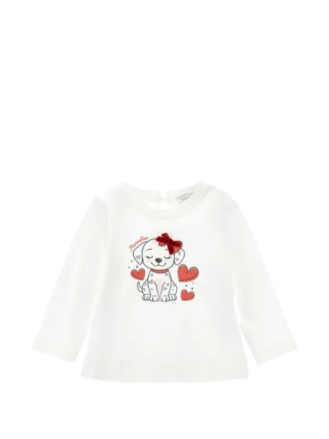 Monnalisa bow-detail graphic-print T-shirt
