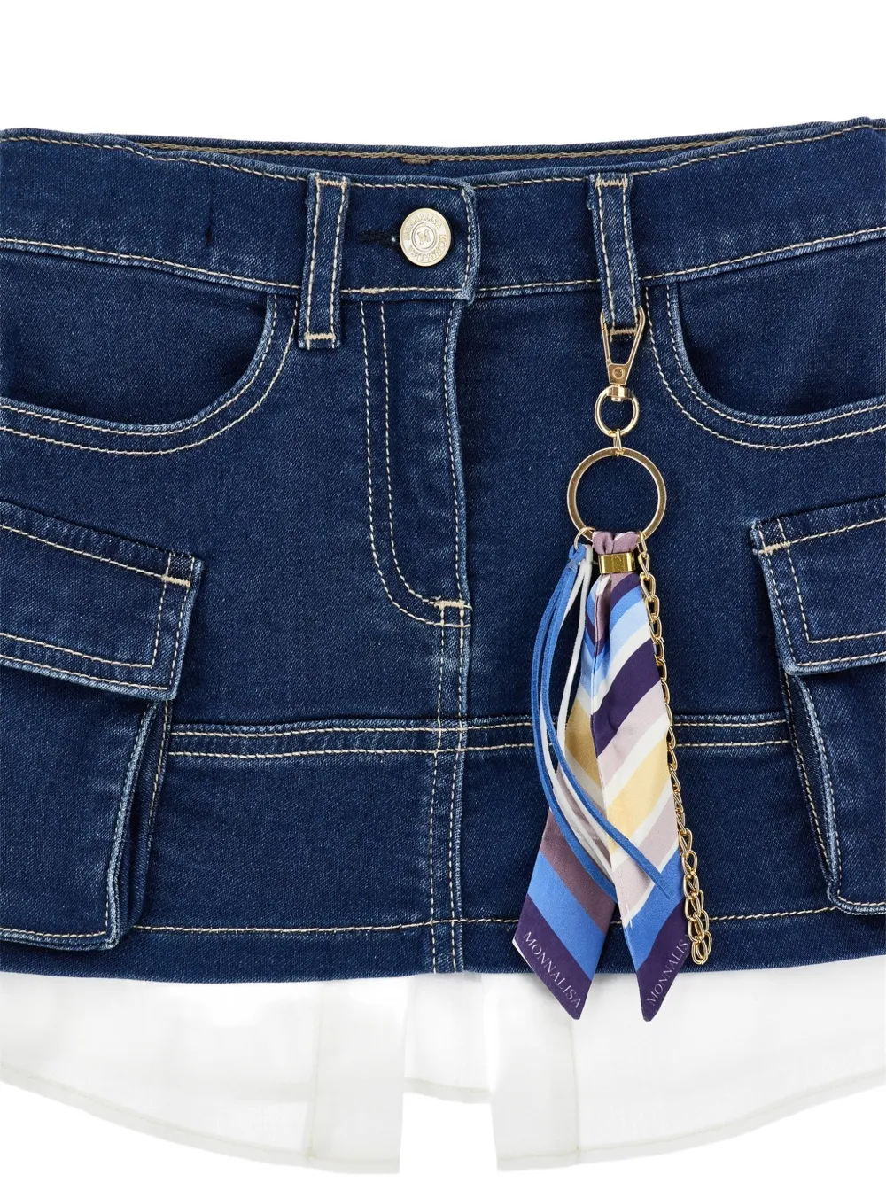 Monnalisa Gelaagde cargo rok Blauw