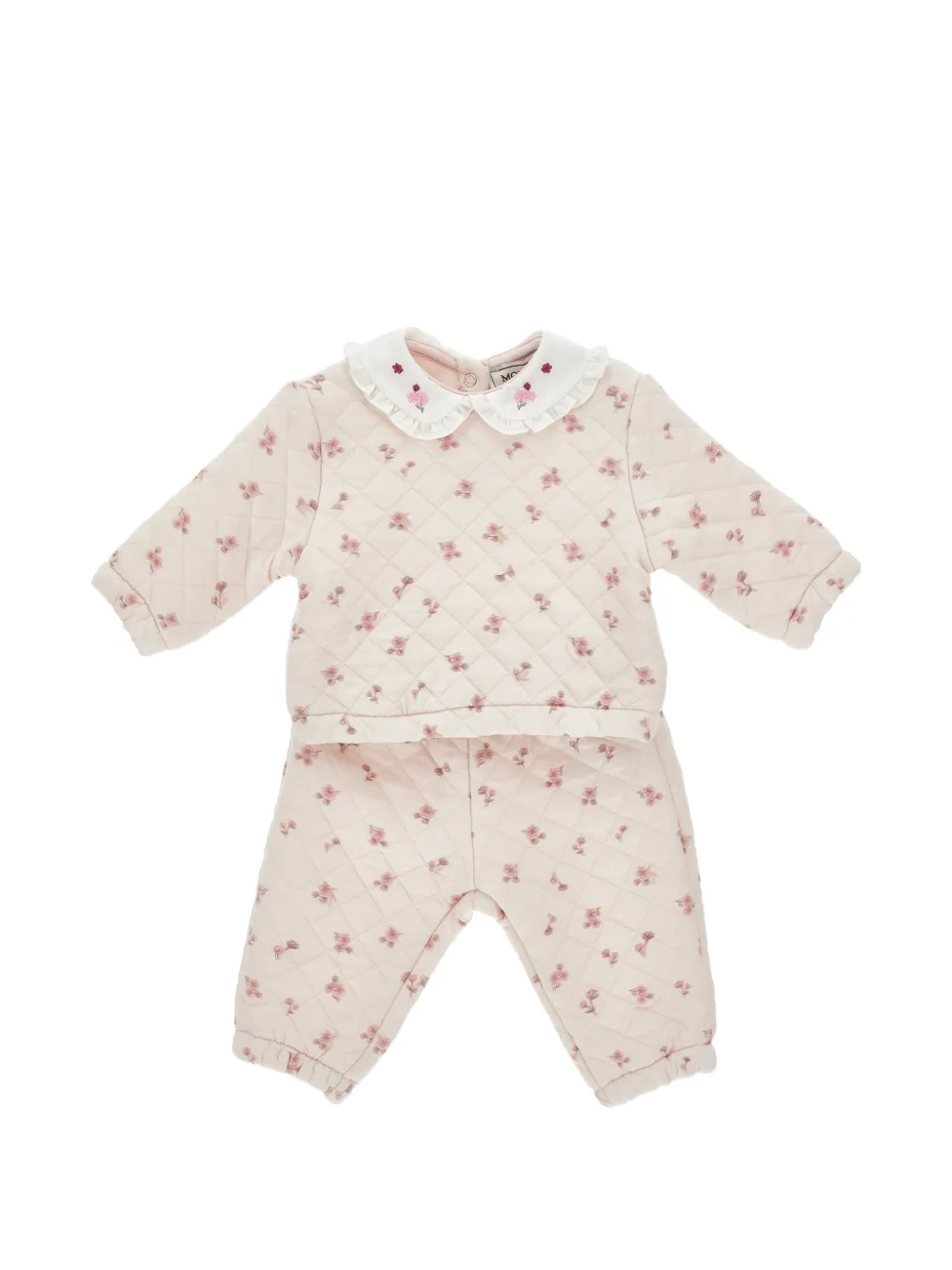 Monnalisa Jogginganzug mit Blumenprint - Nude