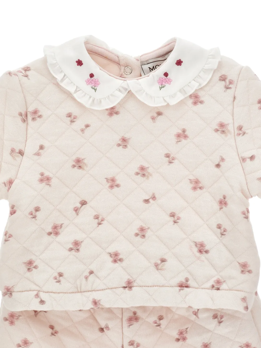 Monnalisa Gewatteerd trainingspak met bloemenprint Beige