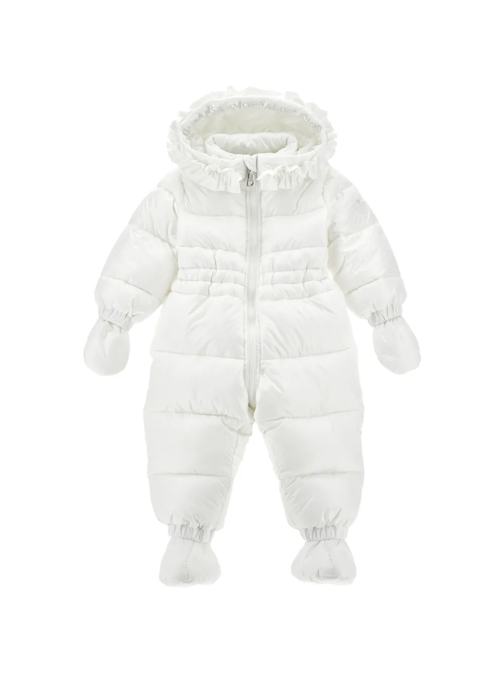 Monnalisa ruffled hooded snowsuit - Bianco