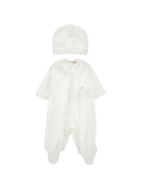 Monnalisa ruffled-trim babygrow set