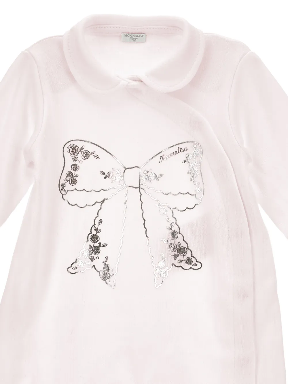 Monnalisa Badpak met Peter Pan kraag en print Wit