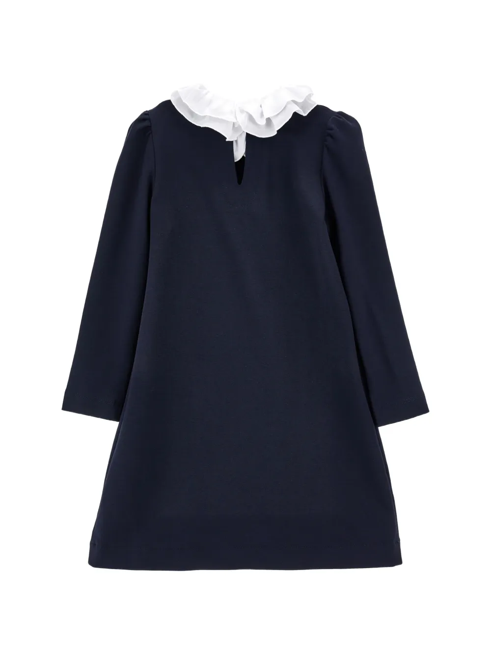 Monnalisa Jurk met ruchekraag en strik detail Blauw