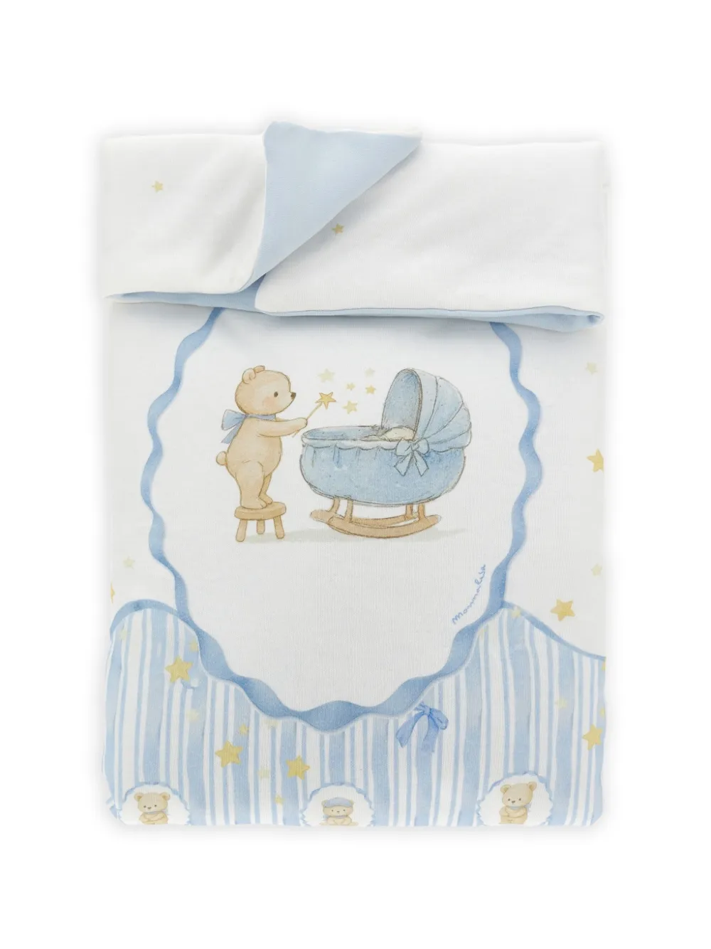 Monnalisa Coperta Teddy Bear a righe - Bianco