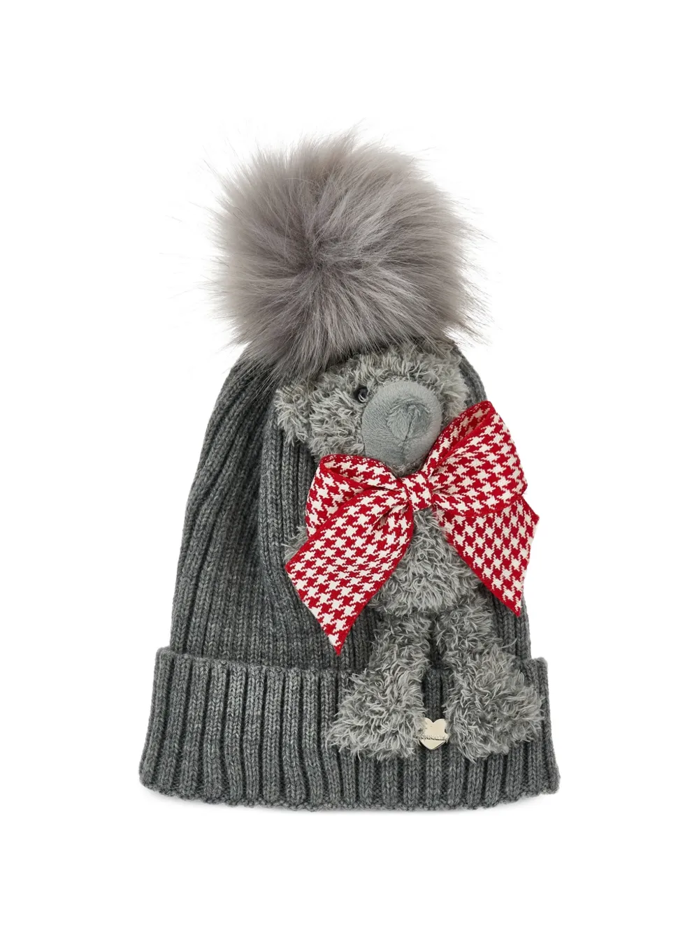 Monnalisa Berretto con pompon - Grigio