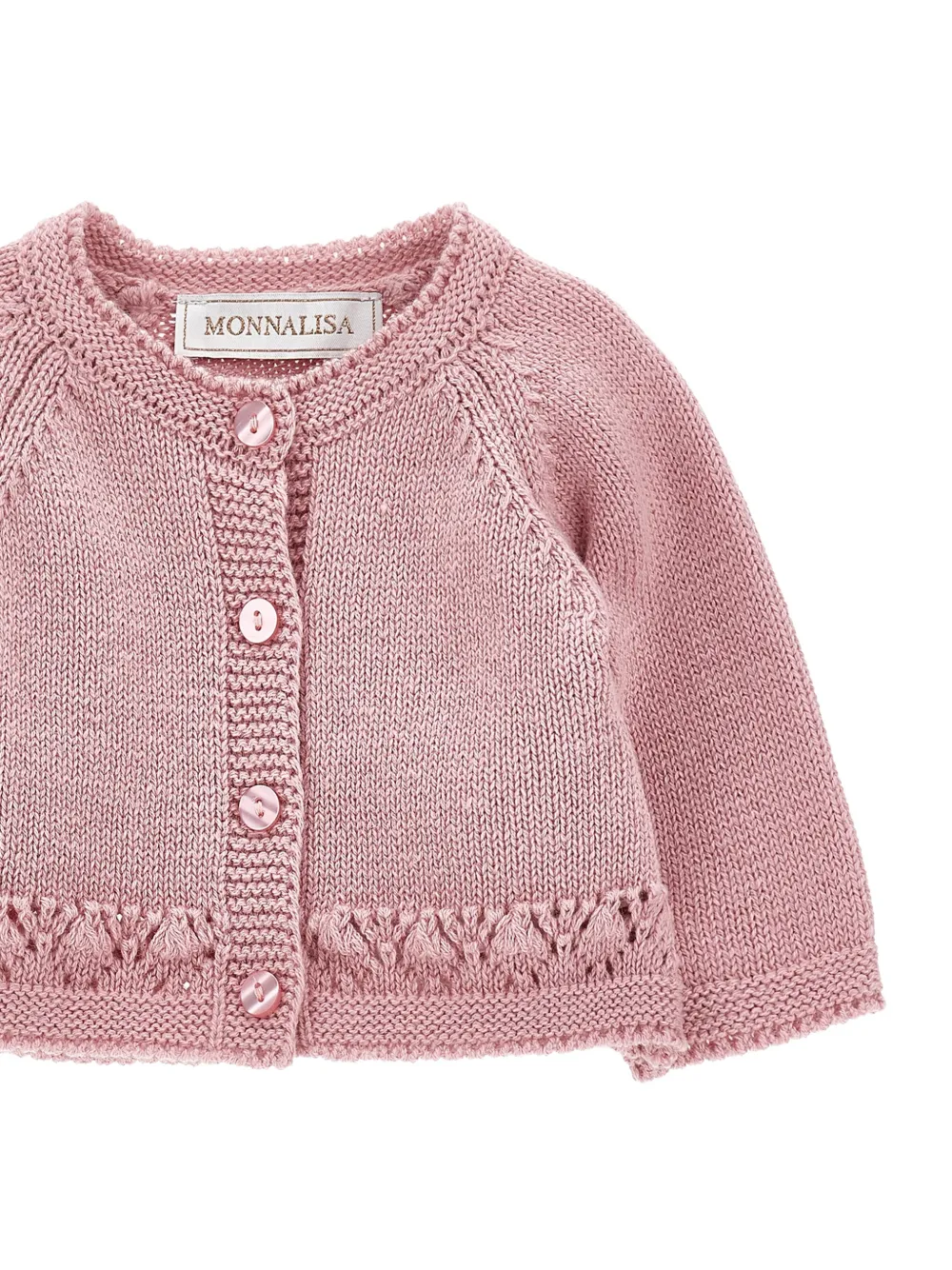 Monnalisa Gebreid vest met raglanmouwen Roze