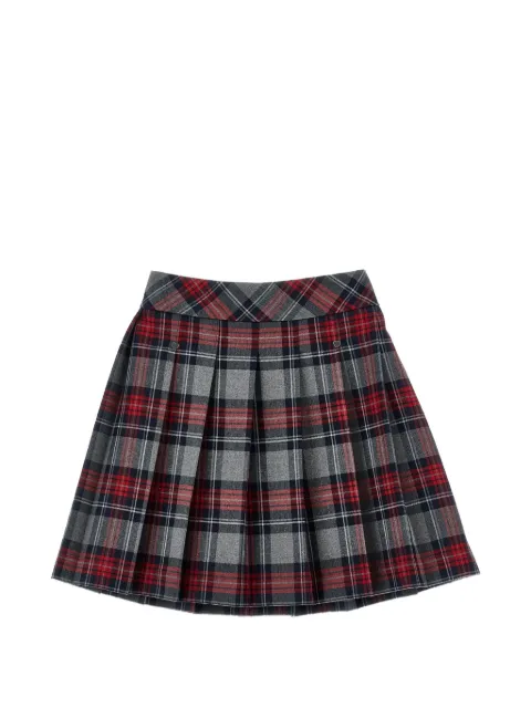 Monnalisa tartan-check pleated skirt