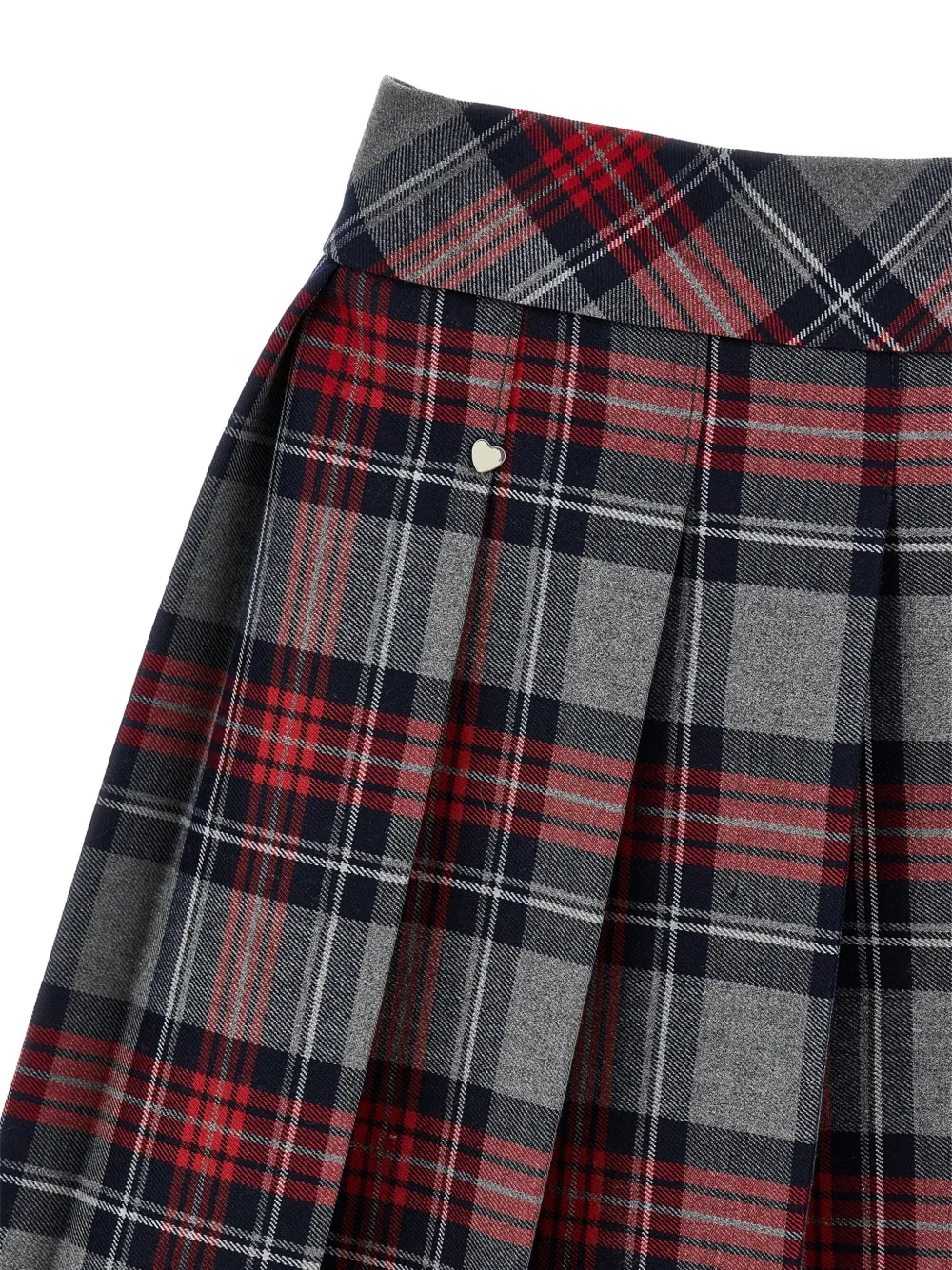 Monnalisa Plooirok met tartan ruit Grijs