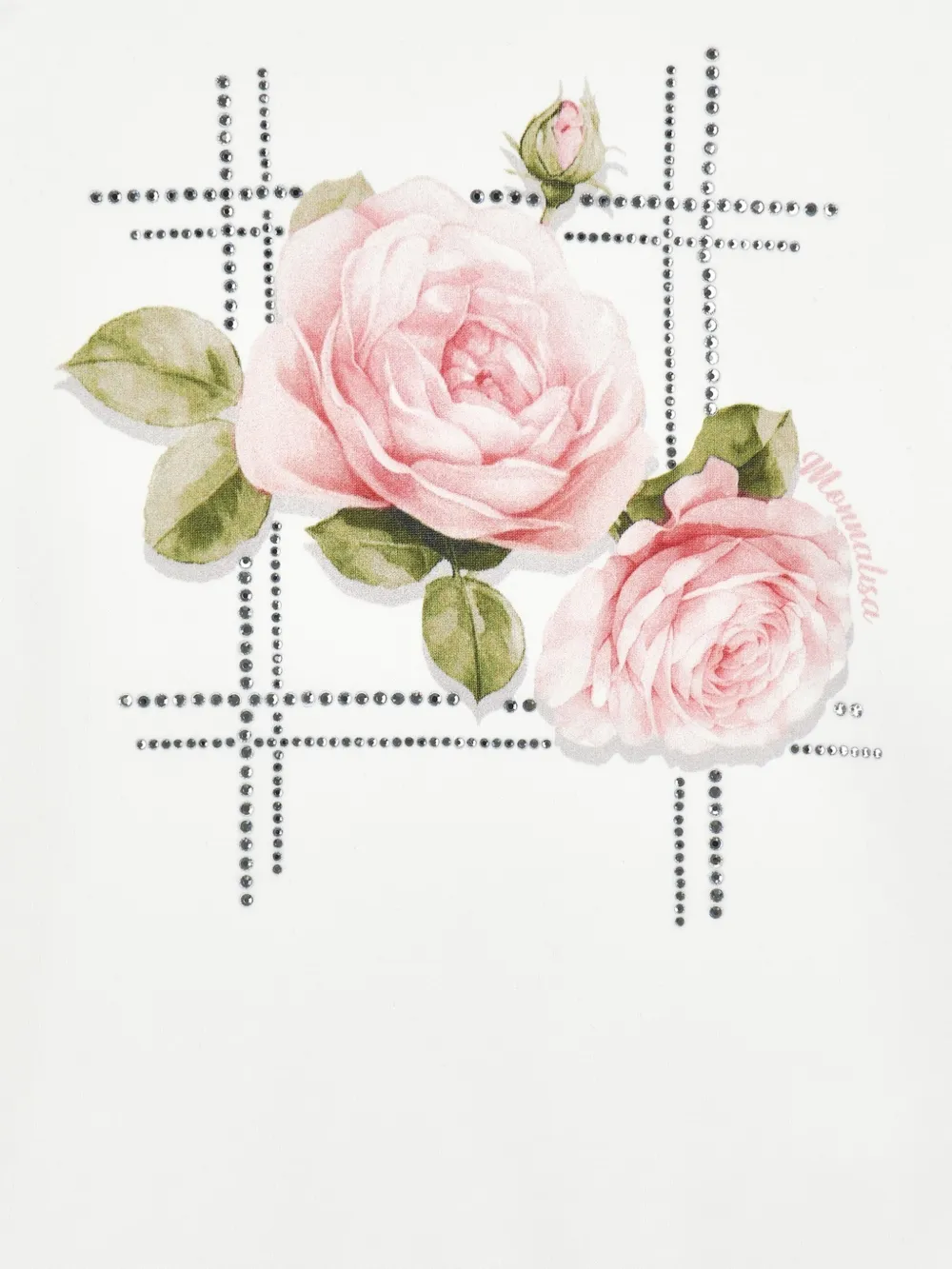 Monnalisa T-shirt met bloemenprint Wit
